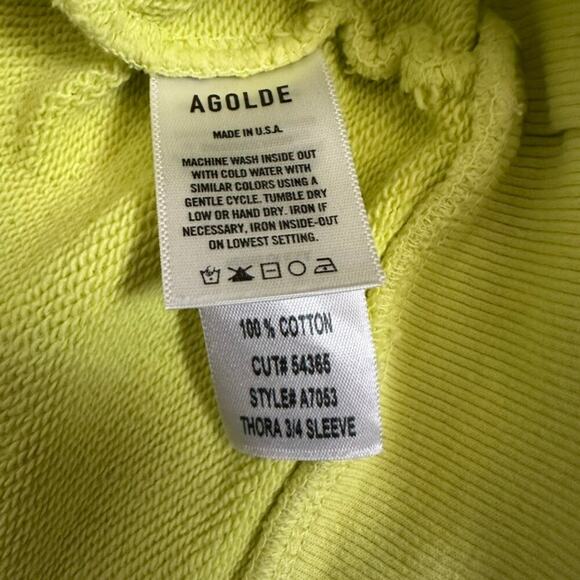 Agolde Thora Sweatshirt Size Small Yellow - Picture 5 of 7